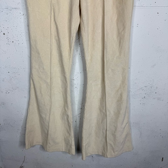 Aerie Ribbed Pleated Front Wide Leg High Rise Pants Med - Picture 2 of 8